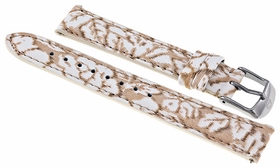 Michele Neutral Floral Patent Leather 16 mm Watch Band Strap 16AA350976