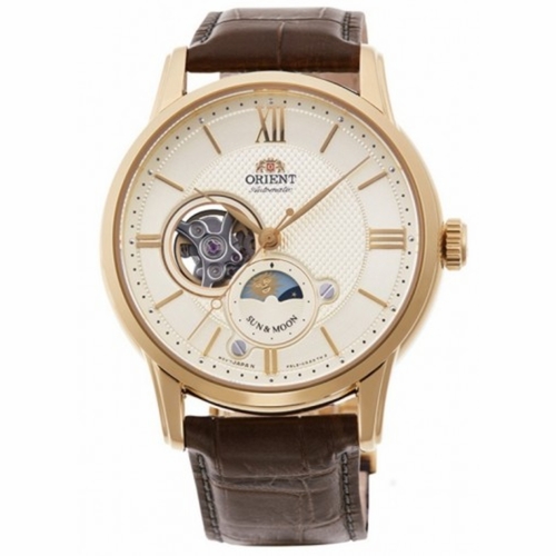 Orient RA-AS0004S00B Classic Sun and Moon Open Heart Mens Automatic Watch
