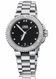 Oris 01 733 7652 4994-07 8 18 01P Aquis Date Diamonds Ladies Automatic Watch