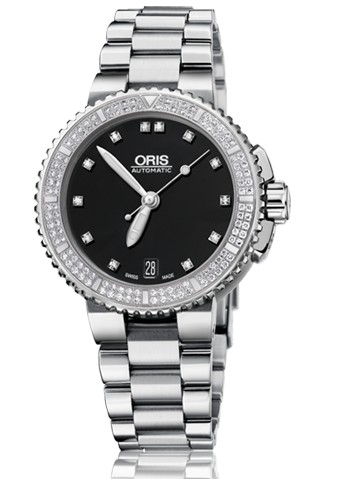 Oris 01 733 7652 4994-07 8 18 01P Aquis Date Diamonds Ladies Automatic Watch