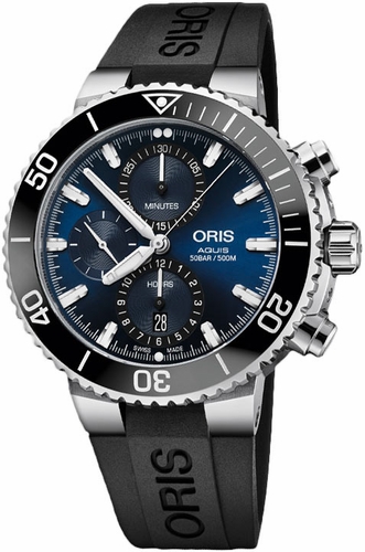 Oris 01 774 7743 4155-07 4 24 64EB Aquis Mens Chronograph Automatic Watch