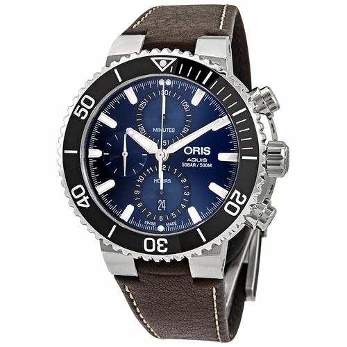 Oris 01 774 7743 4155-07 5 24 10EB Aquis Mens Chronograph Automatic Watch