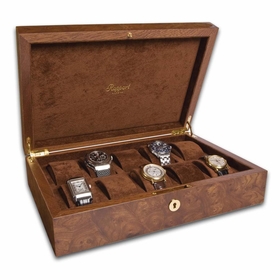 Rapport Portman 10 Watch Collector Case - Walnut Burl L275