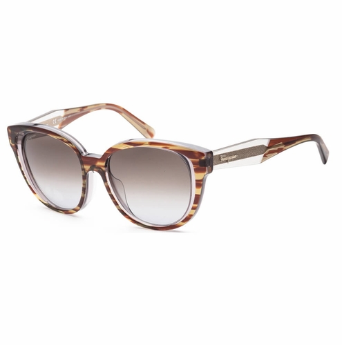 Salvatore Ferragamo SF895SA/56/STRIPED GREY/BROWN/GREEN  Ladies  Sunglasses
