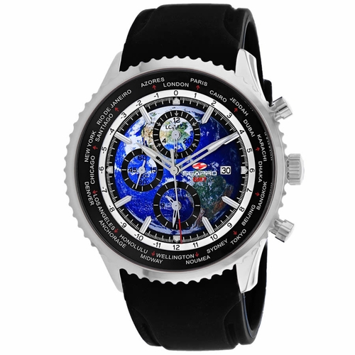 Seapro SP7520 Meridian World Timer GMT Mens Chronograph Quartz Watch Seapro SP7520 Meridian World Timer GMT Mens Chronograph Quartz Watch