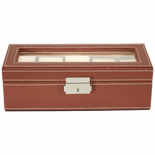 StarFive 5 Piece Watch Box With Cover - Brown LS5-5W-BR