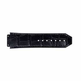 STRAP/ BLACK ALLIGATOR / BLACK RUBBER SIMPLE STITCHING BLACK / STD