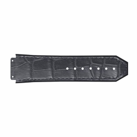 STRAP/ GREY ALLIGATOR / BLACK RUBBER SIMPLE STITCHING GREY / STD