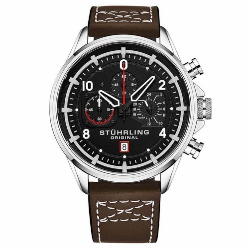 Stuhrling Original M15553 Aviator Mens Chronograph Quartz Watch