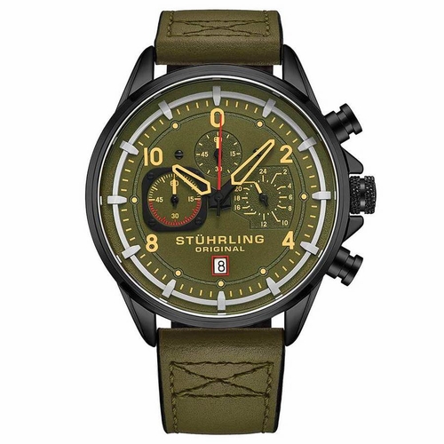 Stuhrling Original M15555 Aviator Mens Chronograph Quartz Watch