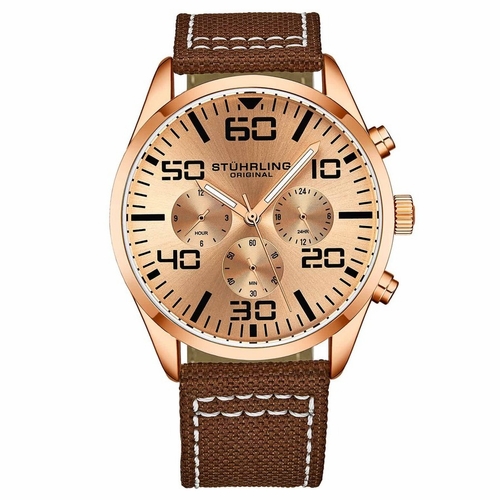 Stuhrling Original M15929 Aviator Mens Chronograph Quartz Watch