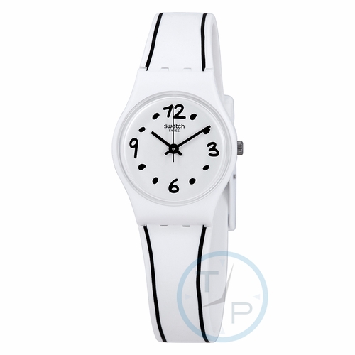 Swatch LW162 Black Border Ladies Quartz Watch