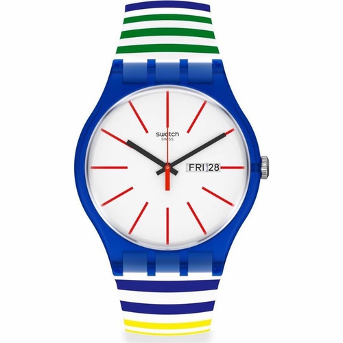 Swatch SUON715 Monthly Drops Home Stripe Home Unisex Quartz Watch