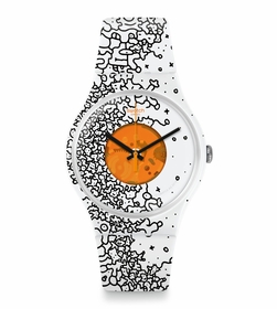 Swatch SUOW167 Orange Pusher Unisex Quartz Watch