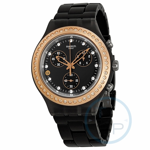 Swatch SVCM4008AG Irony Diaphane Full Blooded Stoneheart Black Unisex Chronograph Quartz Watch