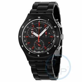 Swatch YCB4019AG Black Coated Mens Chronograph Quartz Watch