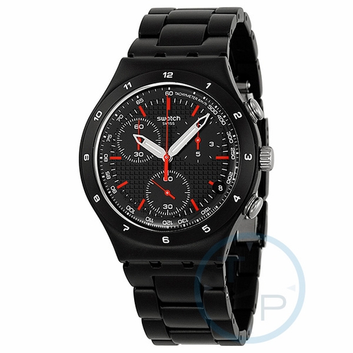 Swatch YCB4019AG Black Coated Mens Chronograph Quartz Watch