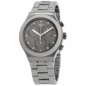Swatch YVM405G Irony Blackshiny Mens Chronograph Quartz Watch