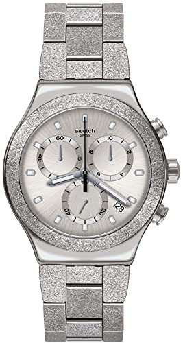 Swatch YVS472G Silver Explosion Ladies Chronograph Quartz Watch