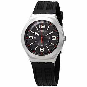 Swatch YWS444 Black Grid Mens Quartz Watch