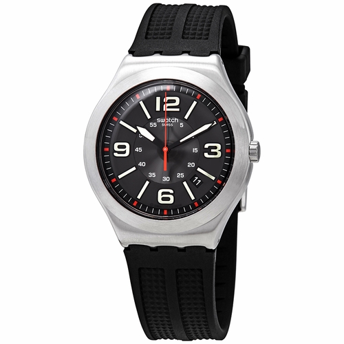 Swatch YWS444 Black Grid Mens Quartz Watch