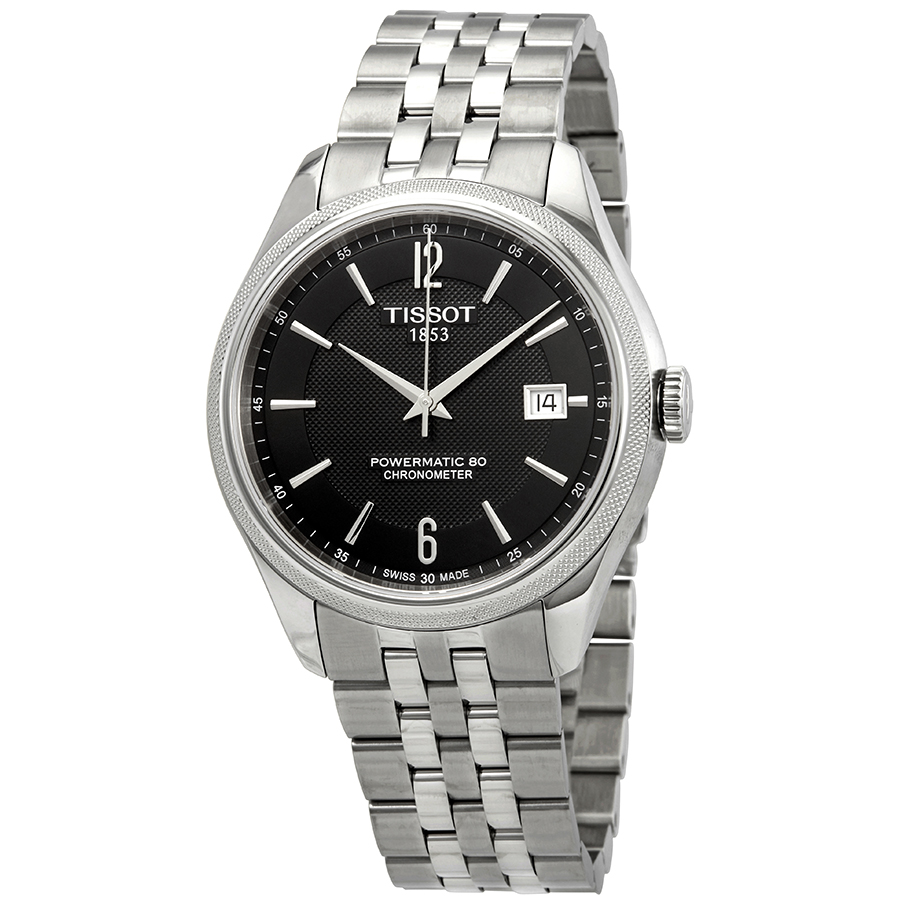 Tissot Ballade Powermatic 80 Cosc quadrante nero cinturino in acciaio argento orologio da uomo orologio da uomo