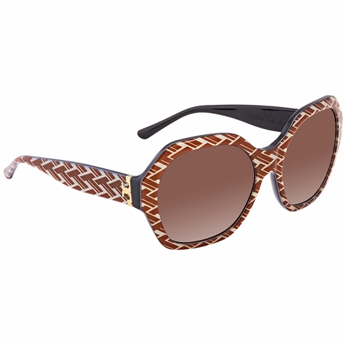 Tory Burch 0TY7120 174813 57 PATTERNED SERIF-T Ladies  Sunglasses