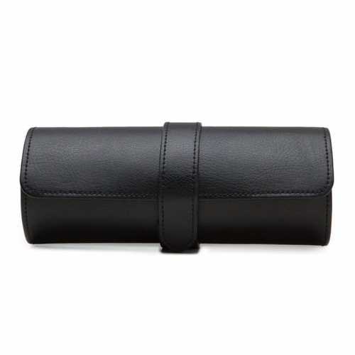 Wolf Blake Black Pebble Watch Roll 305628
