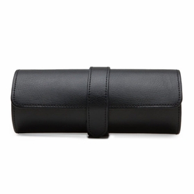 Wolf Blake Black Pebble Watch Roll 305628