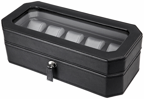 Wolf Design 5pc Black Watch Box 4583029