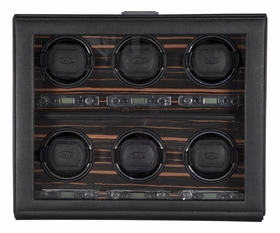 Wolf Roadster Module 2.7 Roadster Six Ebony Watch Winder with Cover 459256