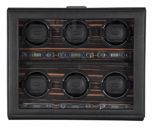 Wolf Roadster Module 2.7 Roadster Six Ebony Watch Winder with Cover 459256
