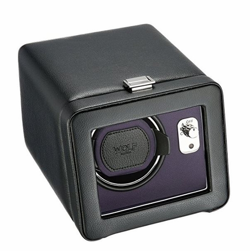 Wolf Windsor Purple/Black Single Watch Winder with Cover 452503 Wolf Windsor Purple/Black Single Watch Winder with Cover 452503