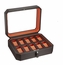 Wolf Windsor Ten Piece Brown/Orange Watch Box 458406
