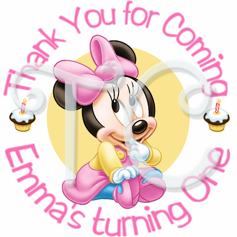 Minnie Mouse 1st Birthday Stickers, Minnie Mouse Stickers, Minnie Cupcake Toppers, Minnie 1st Birthday Labels, Personalized Minnie