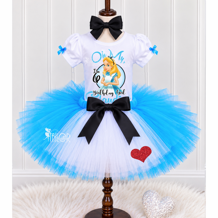 Alice in Wonderland Birthday Tutu Outfit - Tea Party Tutu Outfit - Alice in Wonderland Costume