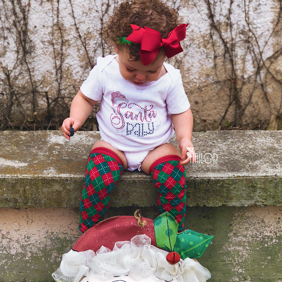 Argyle Kids Christmas Leg Warmers