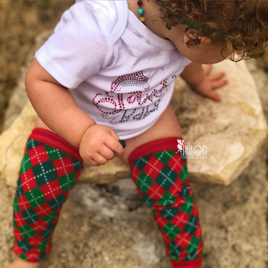 Argyle Kids Christmas Leg Warmers