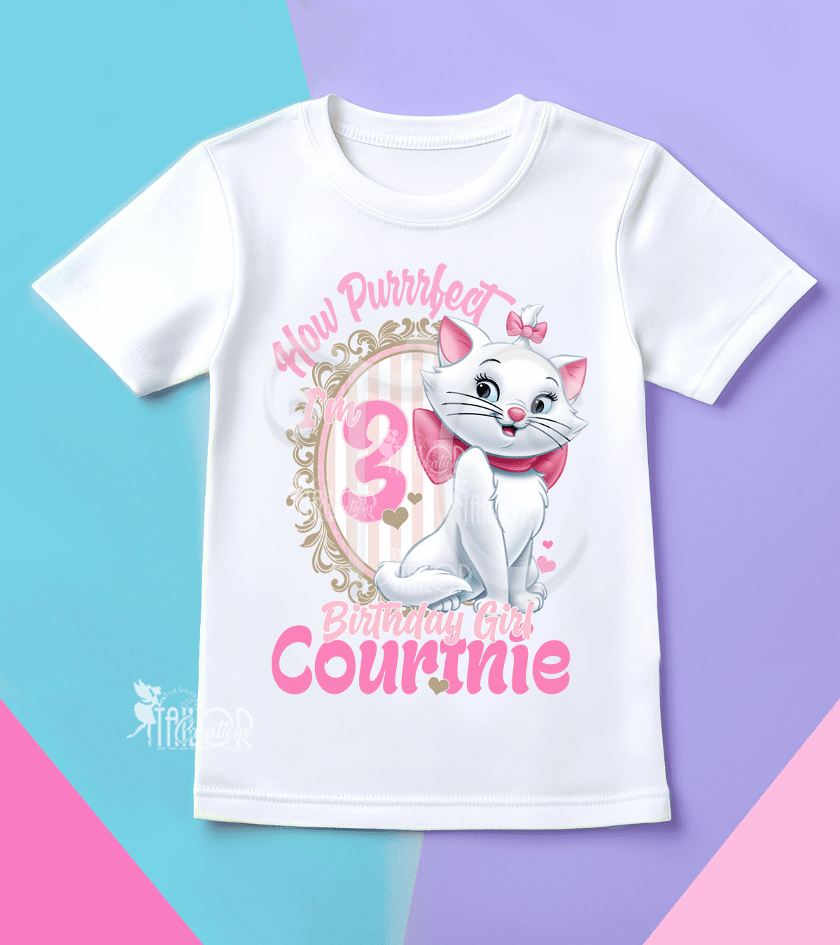 Aristocats Marie Cat Personalized Birthday Party Shirt Kids - Aristocats Birthday Outfit