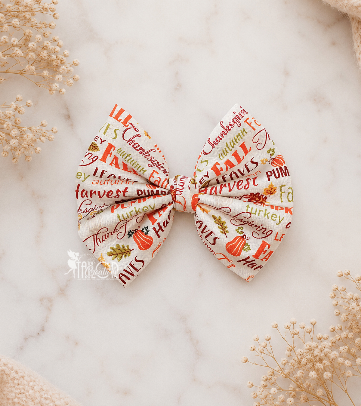 Autumn Fabric Hair Bow Clip Baby Girl Toddler - Fall Leaves Hair Bow Clip for Girls