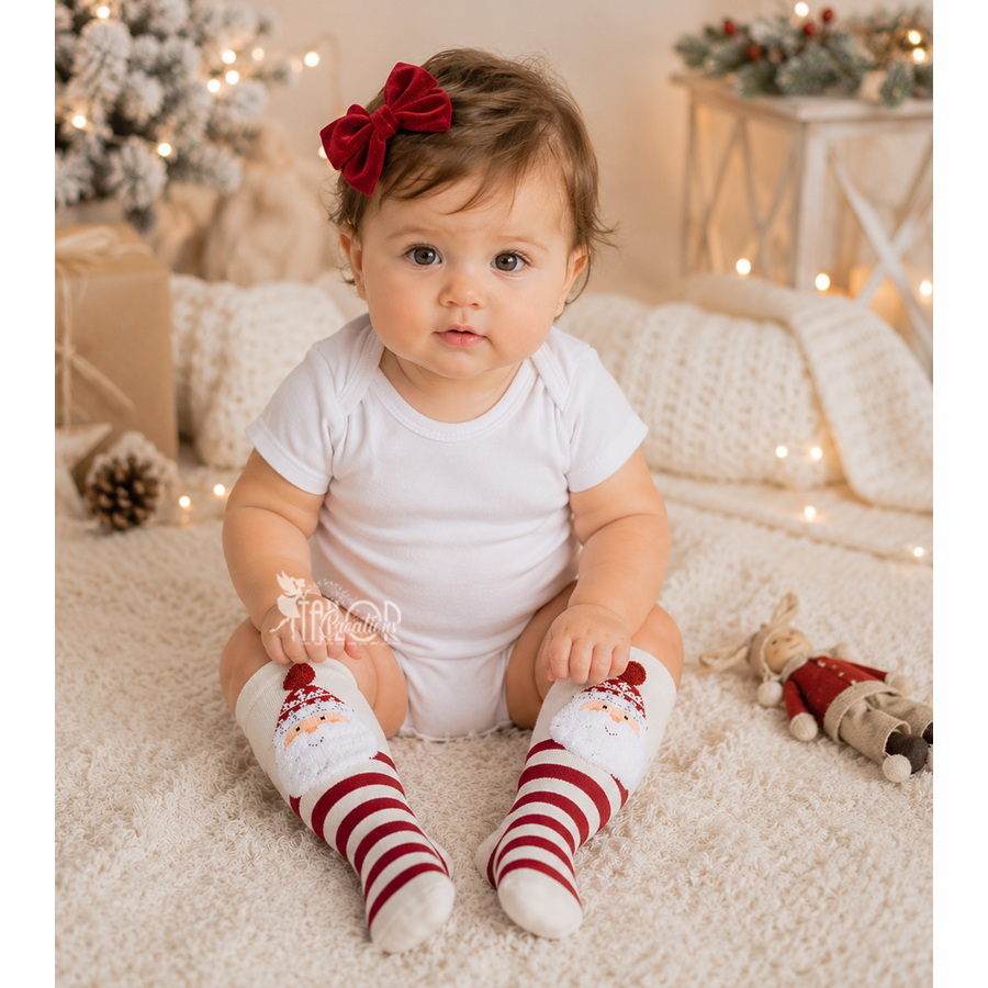 Baby Christmas Knee High Socks 3 pack - Warm and Cozy Baby Holiday Socks