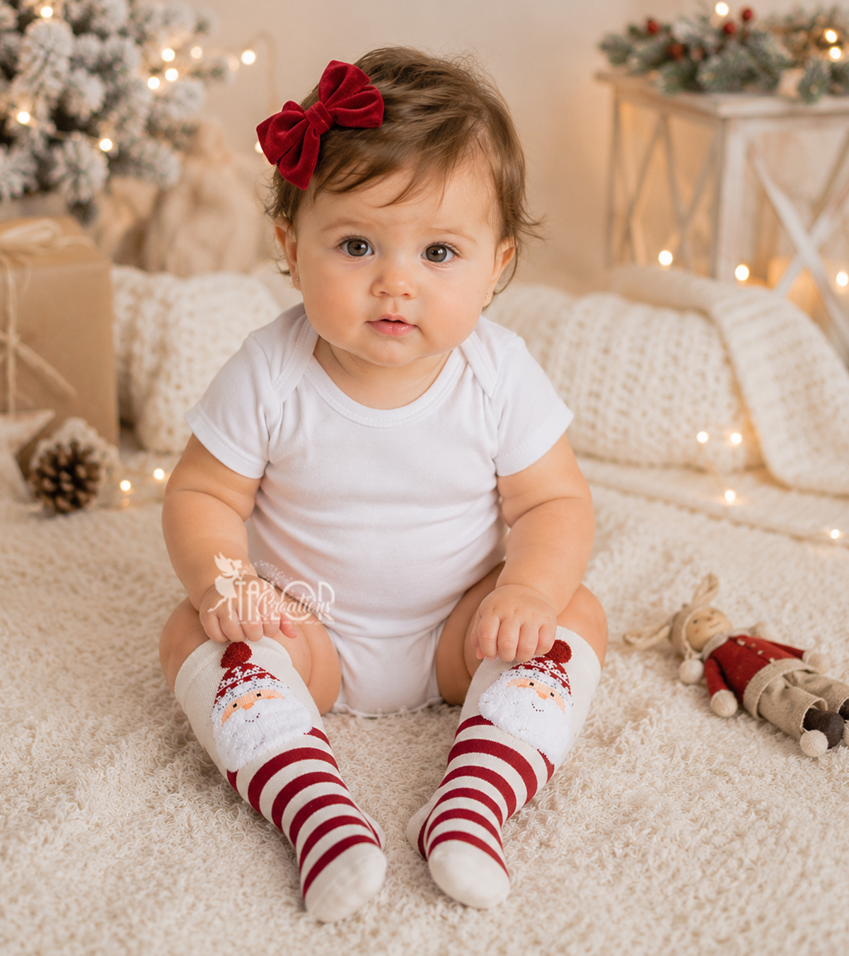 Baby Christmas Knee High Socks 3 pack - Warm and Cozy Baby Holiday Socks