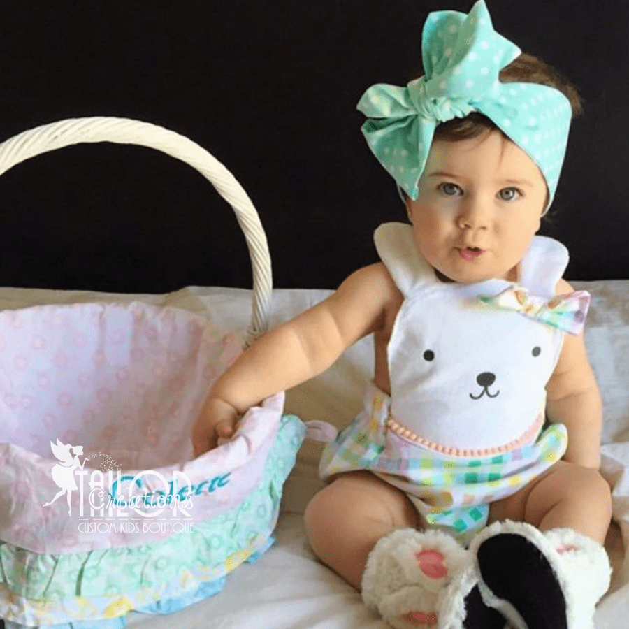 Baby Girl Plaid Easter Romper