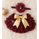 Baby Girl Ruffle Lace Bloomer, Headband Set - Holiday Christmas Newborn Photo, Baby Gift