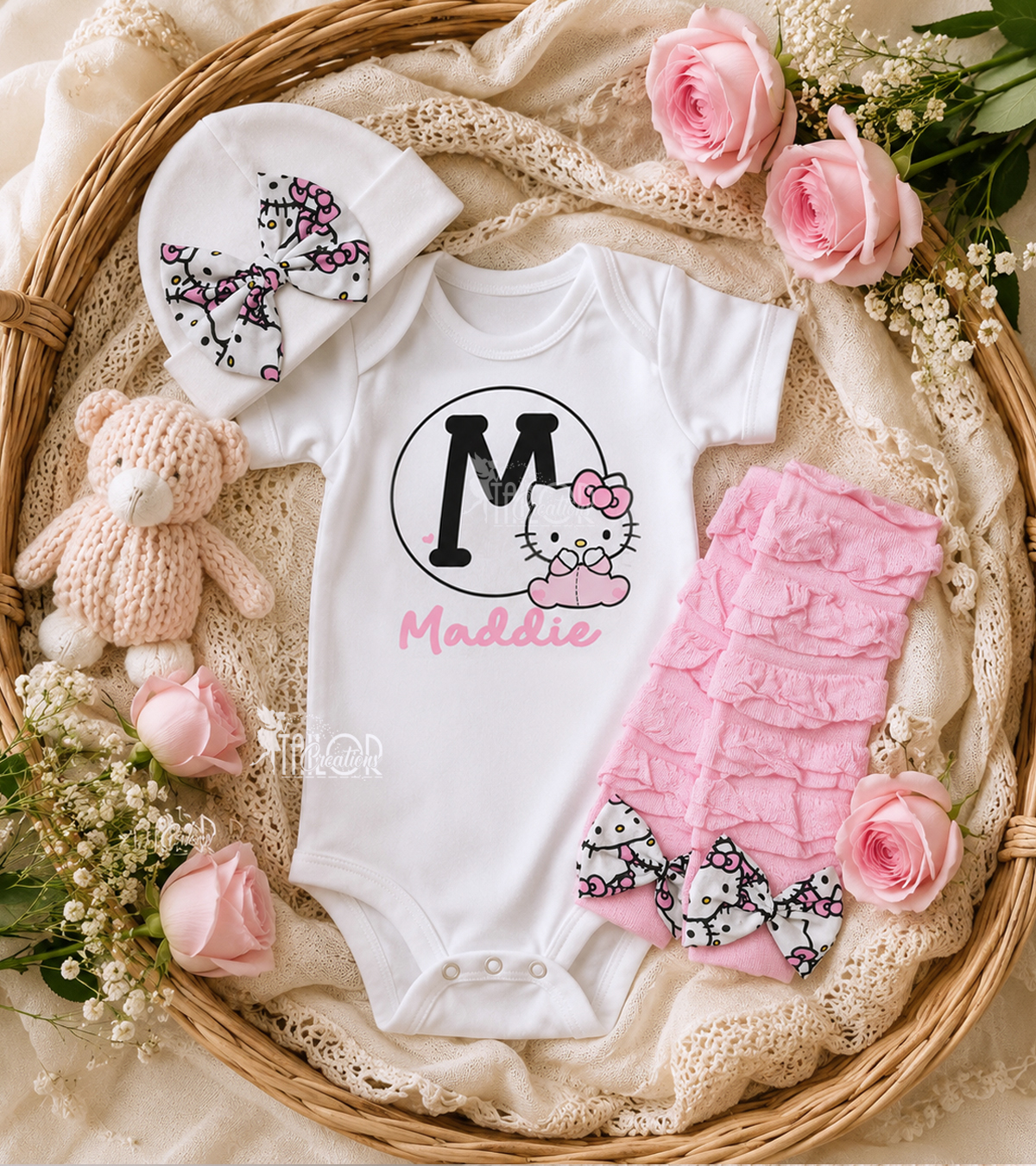 Baby Hello Kitty Monogram Girls Kawaii Outfit - Hello Kitty Baby Shower Gift Box for Girls