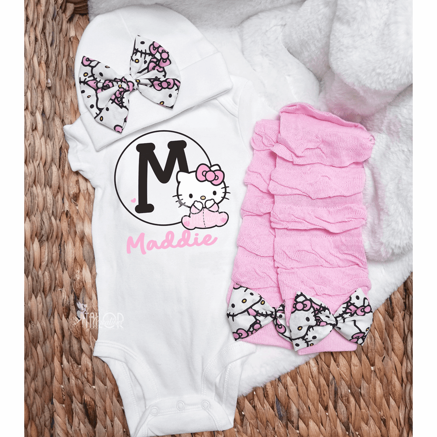 Baby Hello Kitty Monogram Girls Kawaii Outfit - Hello Kitty Baby Shower Gift Box for Girls