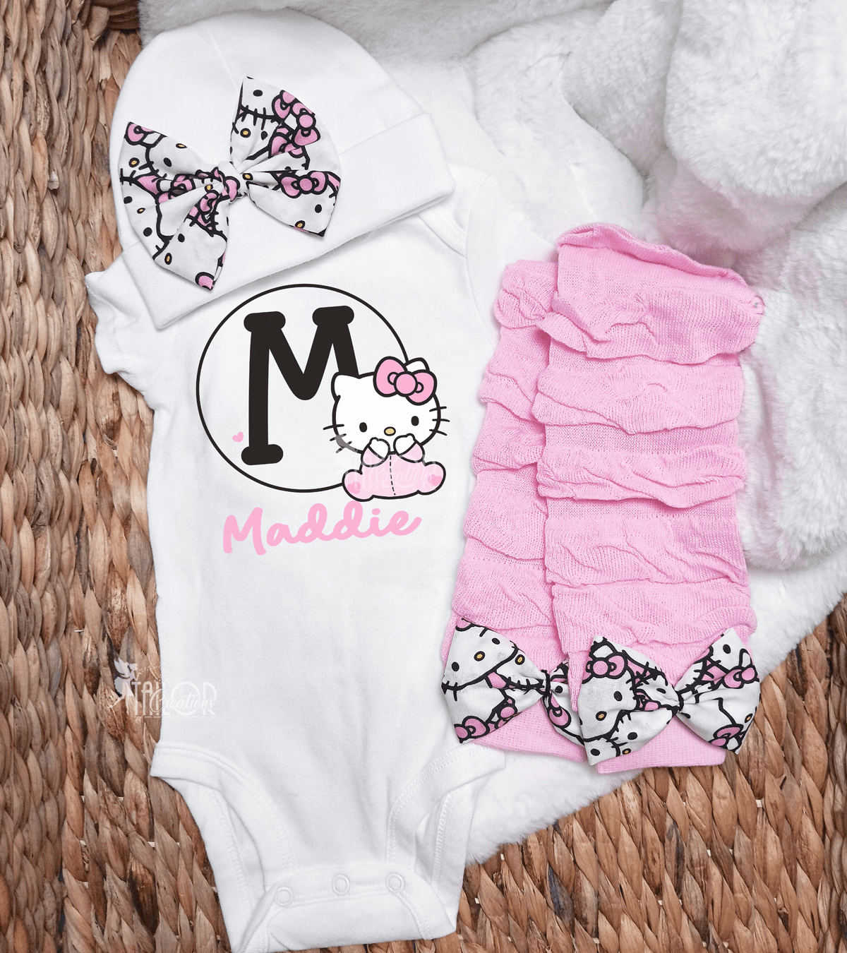Baby Hello Kitty Monogram Girls Kawaii Outfit - Hello Kitty Baby Shower Gift Box for Girls