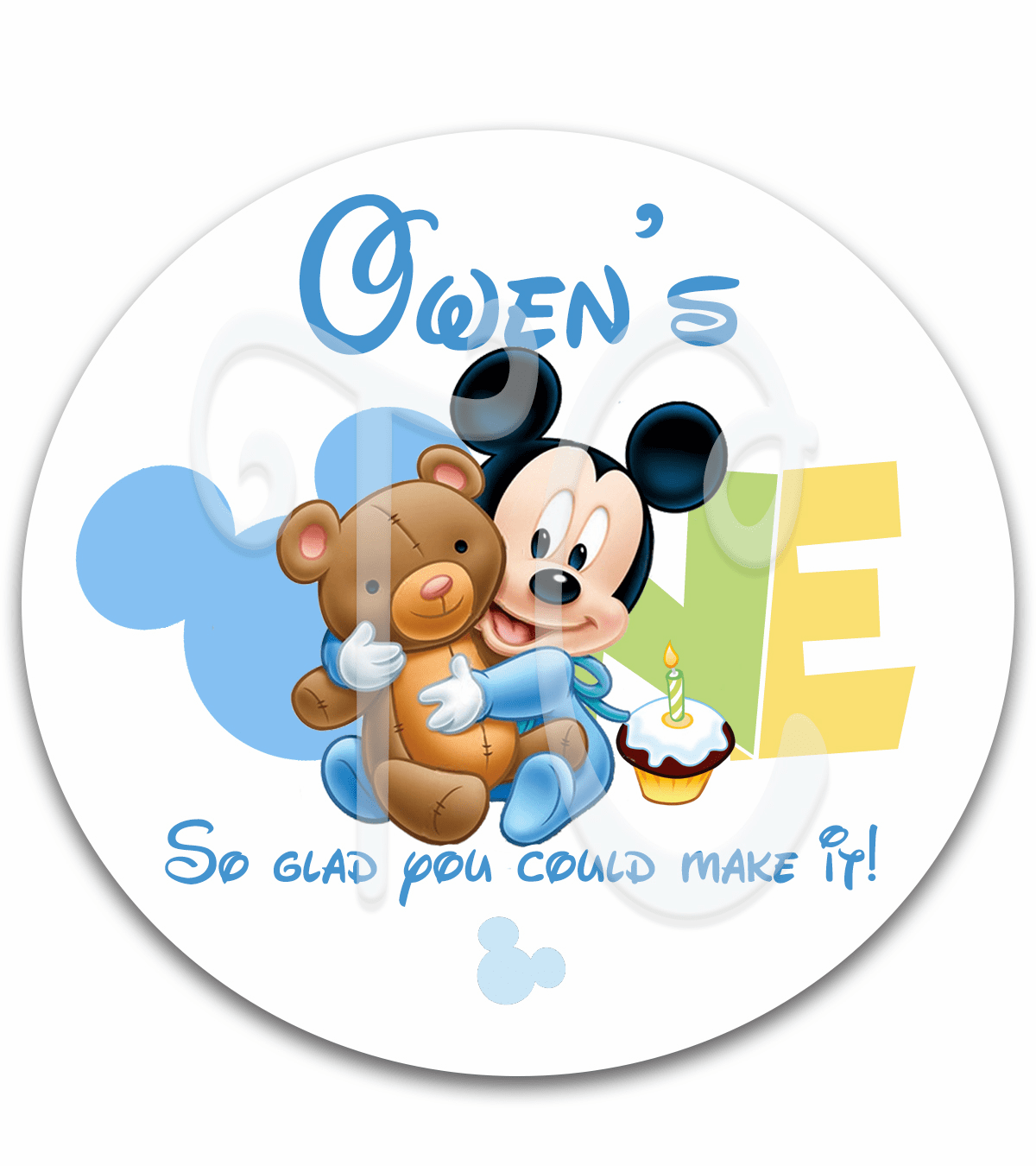 Baby Mickey Mouse 1st Birthday Party Favor Stickers - Baby Mickey Mouse Party Decorations