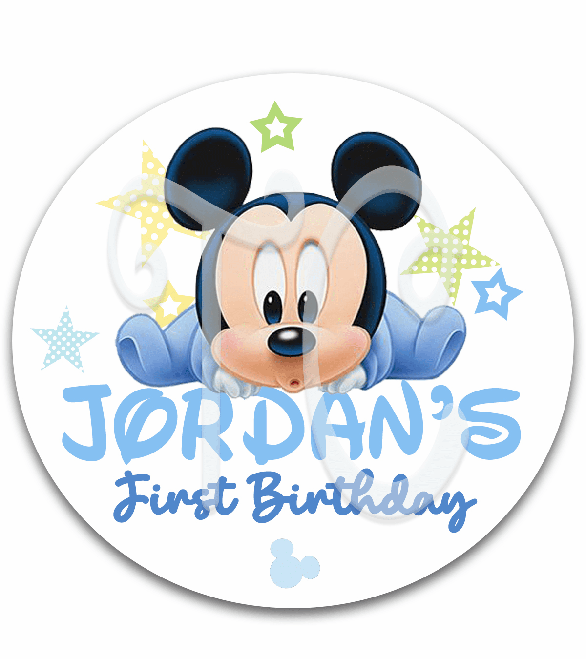 Baby Mickey Mouse 1st Birthday Party Favor Stickers - Baby Mickey Mouse Party Decorations
