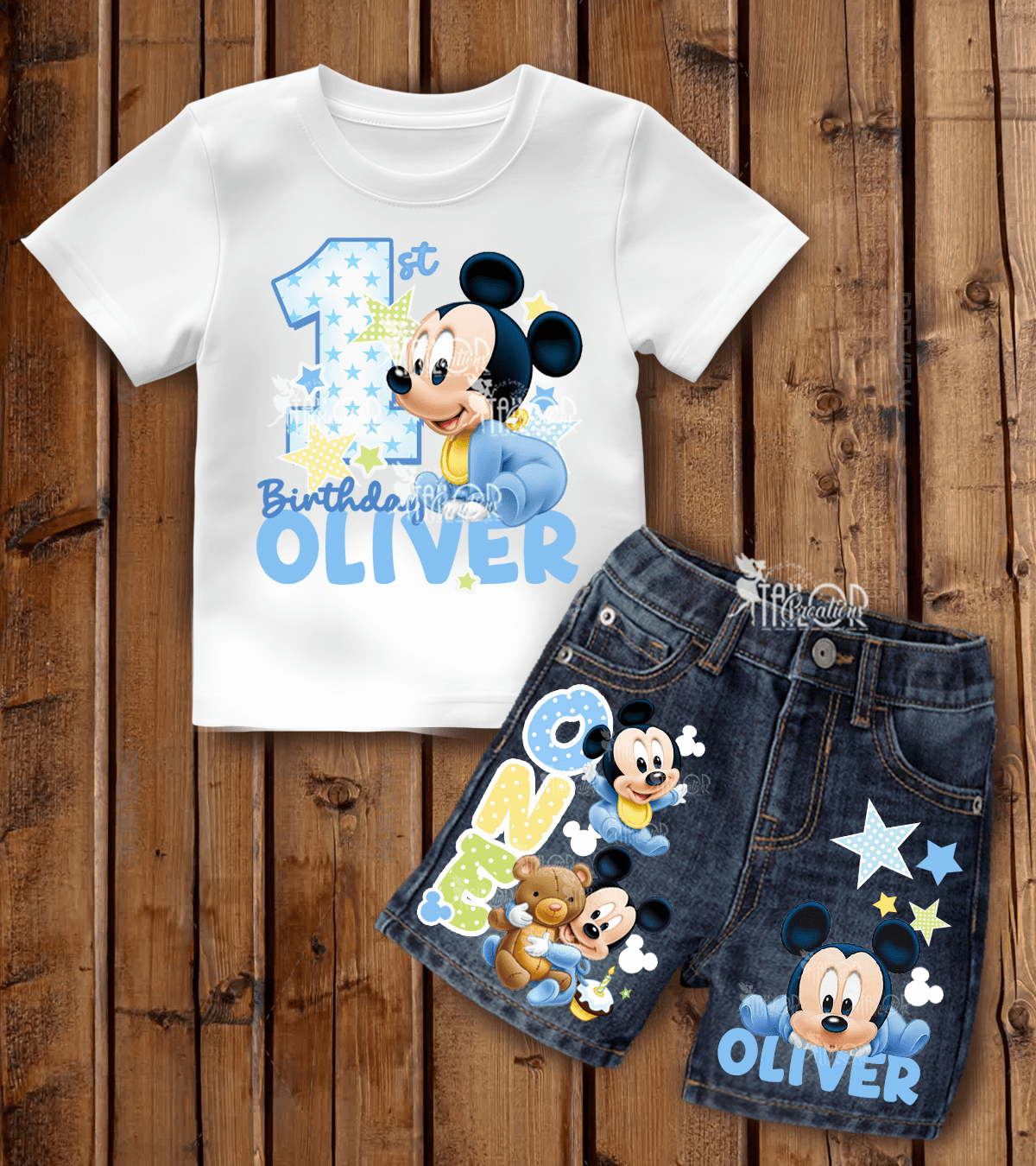 Baby Mickey Mouse First Birthday Outfit - Baby Mickey Mouse Birthday Party Shirt